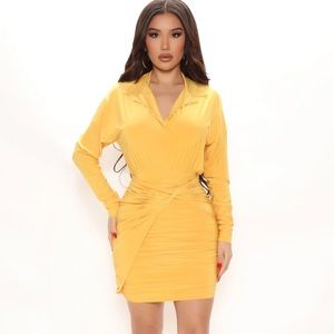 Fashion nova mustard mini dress